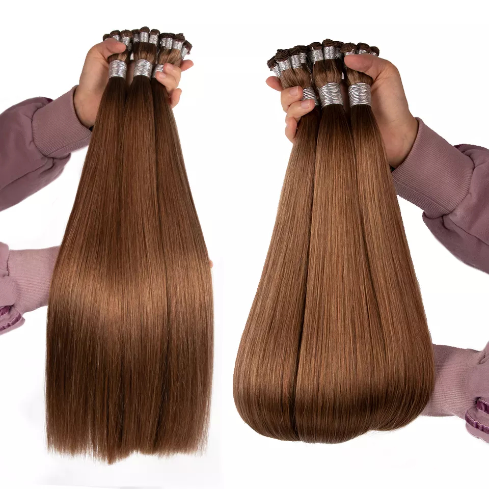 High Quality European Hand Tied Weft Hair Extension Remy Hair Extensions